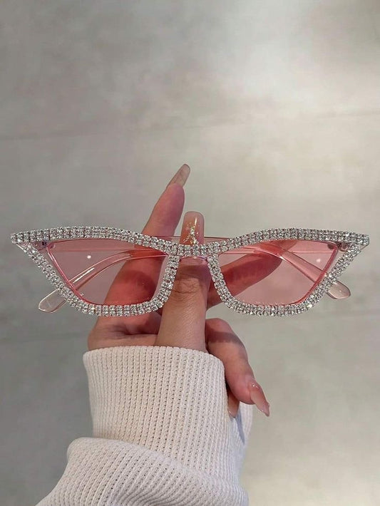 Rhinestone decor retro design fashion glasses