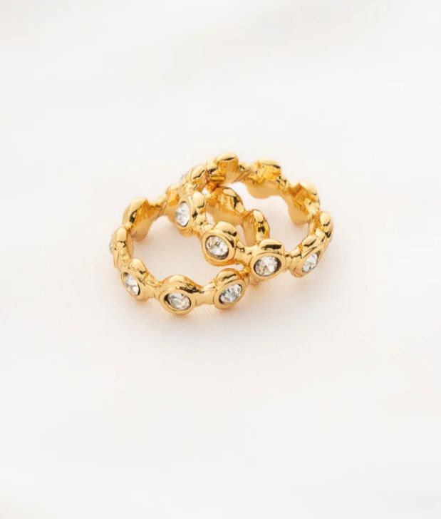 Set 2 anillos con cristales