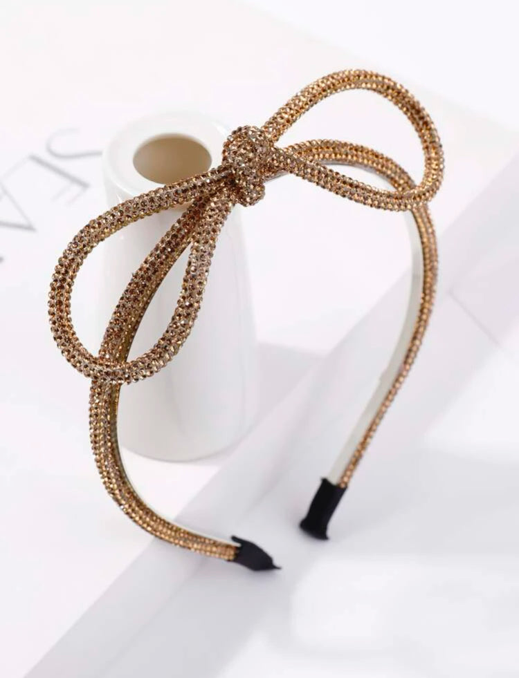 Diadema con diamante de imitación con diseño de lazo