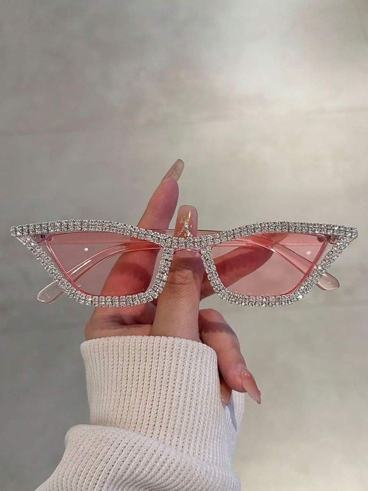 Rhinestone decor retro design fashion glasses