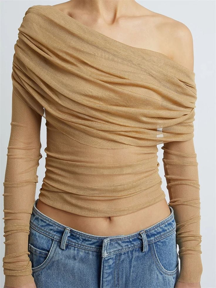 Blouse hombros afuera en tul