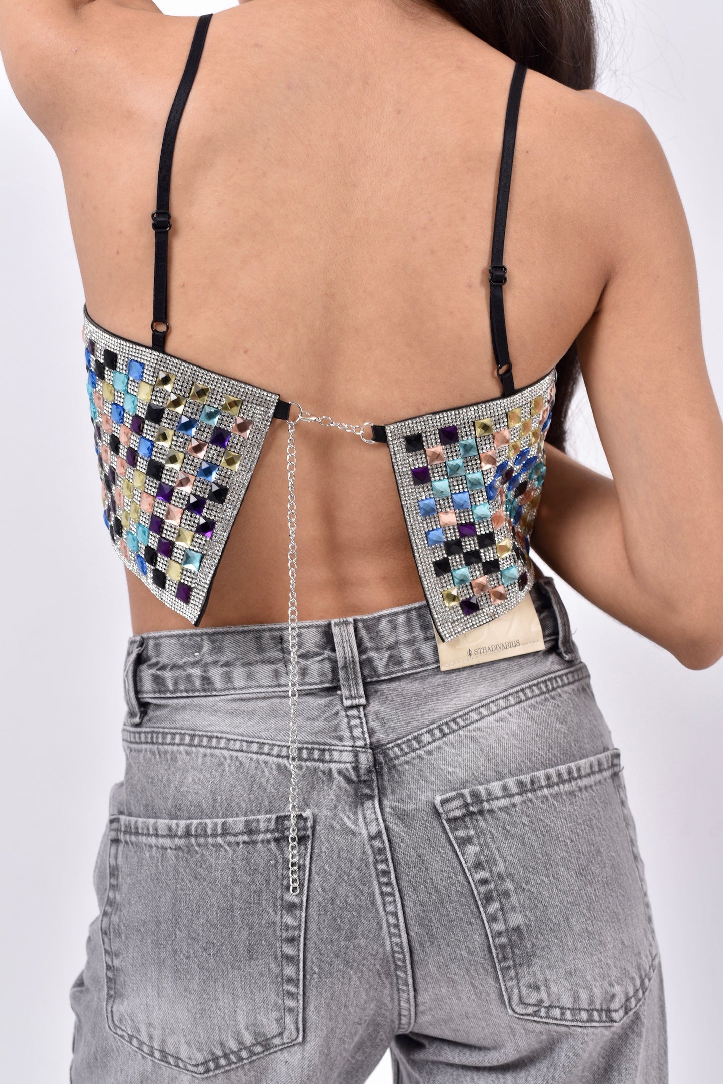 Top cristales multicolor