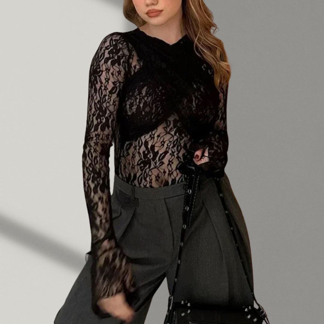 Body de encaje transparente