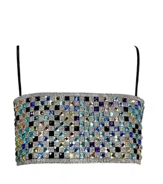 Top cristales multicolor