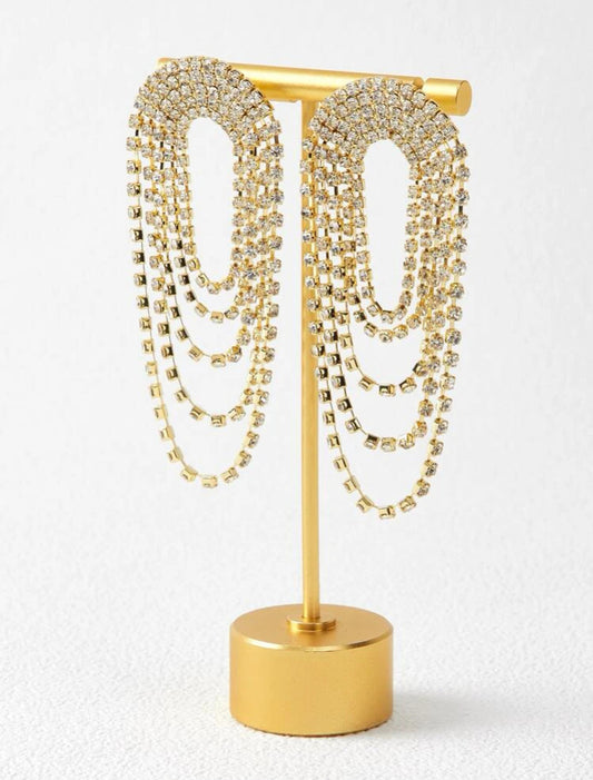 Pendientes 14K dorado con imitación diamante