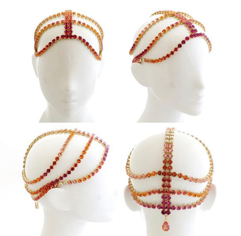 Tocado de diamantes en imitación multicolor