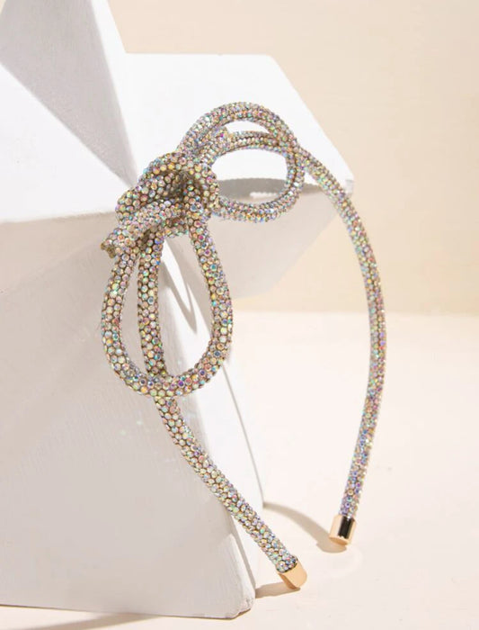 Diadema con diamante de imitación con diseño de lazo
