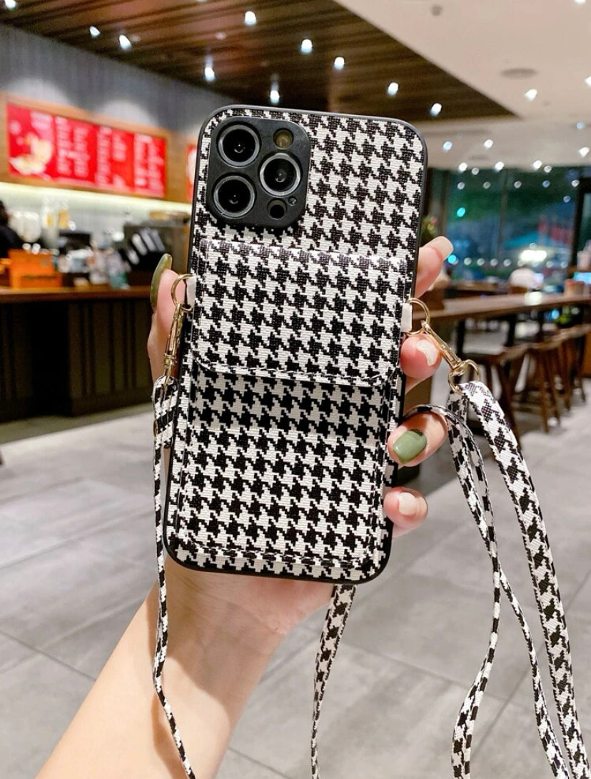 Funda para móvil con estampado de pata de gallo