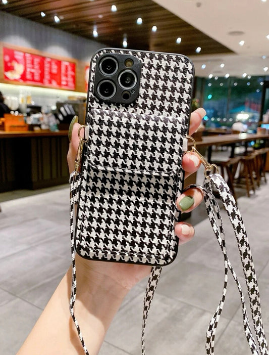 Funda para móvil con estampado de pata de gallo
