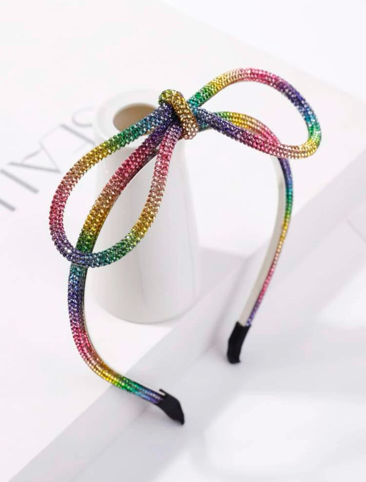 Diadema con diamante de imitación con diseño de lazo