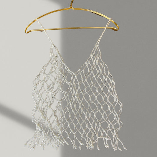 Blusa V imitacion perla